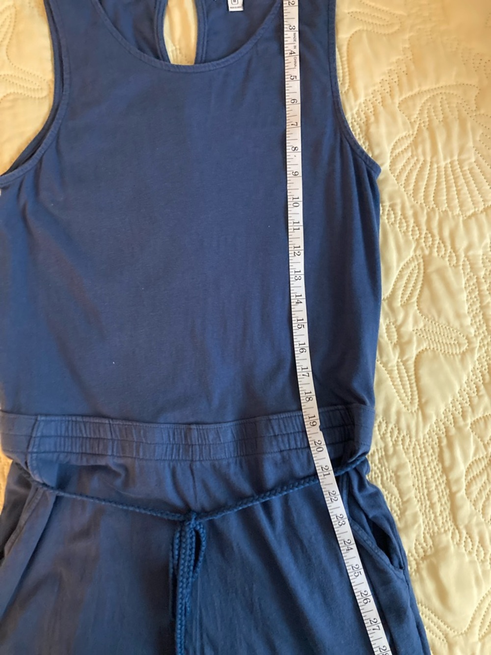 Pact Sleeveless Navy Jumpsuit with Keyhole Back size M - Picture 7 of 8